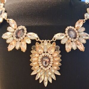 Gold and Silver Tone Art Deco Medallion Necklace